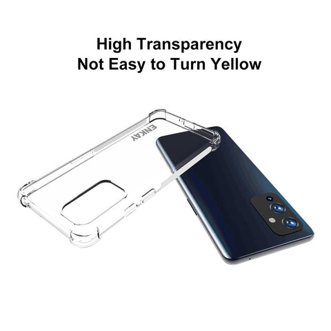 HAT PRINCE ENKAY ENK-PC099 4 Corners Thickened Cushion Anti-slip Shockproof Clear TPU Cover Case for OnePlus 9 (EU / US Version) (IN / CN Version)