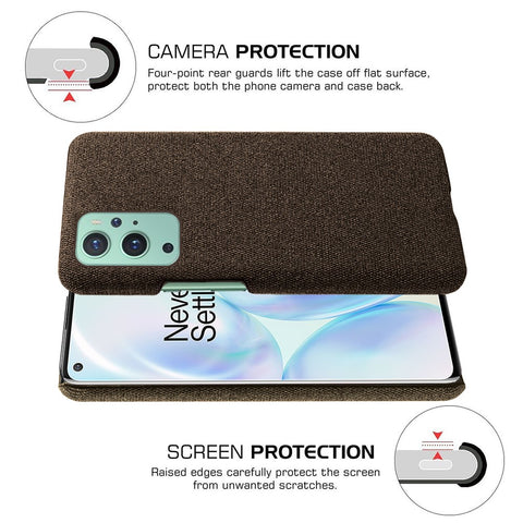 KSQ Cloth Texture Plastic Back Case for OnePlus 9 (EU / US Version)