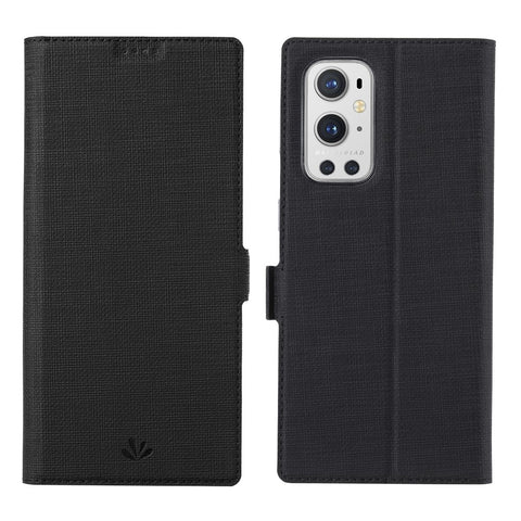 VILI DMK Series Double Magnetic Clasp Cross Texture Leather Wallet Stand Cover Case for OnePlus 9 Pro