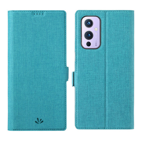 VILI DMK Series Double Magnetic Clasp Cross Texture Leather Wallet Stand Cover Case for OnePlus 9 (EU / US Version)
