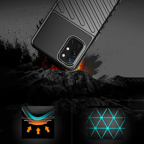 Thunder Series Twill Texture TPU Case for OnePlus 9R Soft Mobile Phone Cover