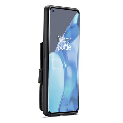 JEEHOOD Magnetic Wallet Detachable 2-in-1 Design Leather Coated TPU Case for OnePlus 9 (EU / US Version)
