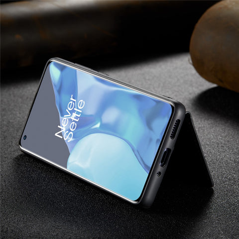 JEEHOOD Magnetic Wallet Detachable 2-in-1 Design Leather Coated TPU Case for OnePlus 9 (EU / US Version)