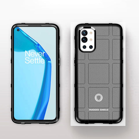 Shock-proof Rugged Square Grid Texture TPU Phone Cover Case for OnePlus 9R
