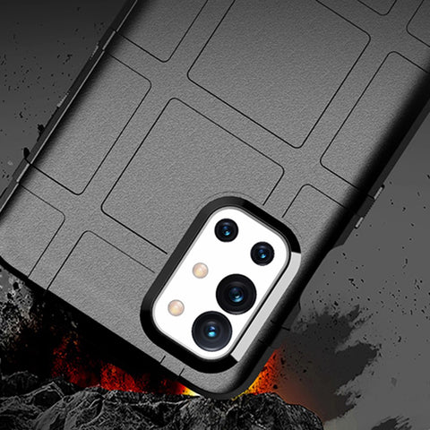 Shock-proof Rugged Square Grid Texture TPU Phone Cover Case for OnePlus 9R
