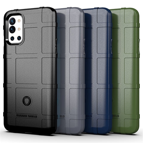 Shock-proof Rugged Square Grid Texture TPU Phone Cover Case for OnePlus 9R