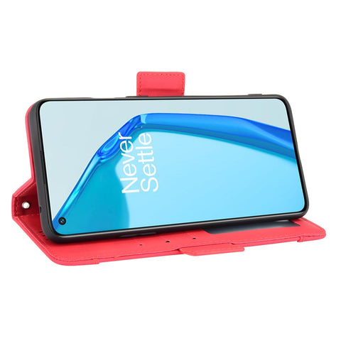 Multiple Card Slots Design Wallet Stand Leather Phone Case for OnePlus 9R