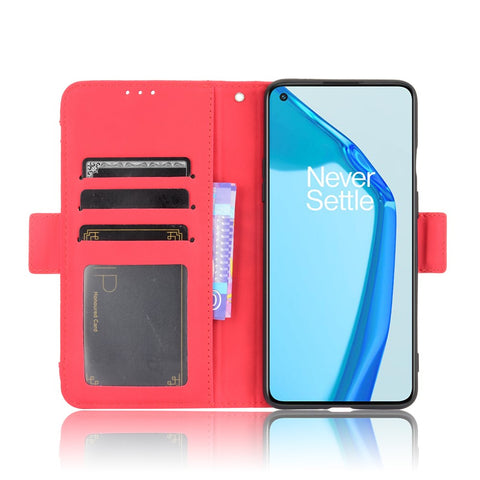 Multiple Card Slots Design Wallet Stand Leather Phone Case for OnePlus 9R