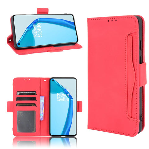 Multiple Card Slots Design Wallet Stand Leather Phone Case for OnePlus 9R