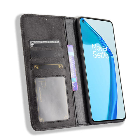 Magnetic Vintage Style Wallet Stand Phone Case Cover for OnePlus 9R