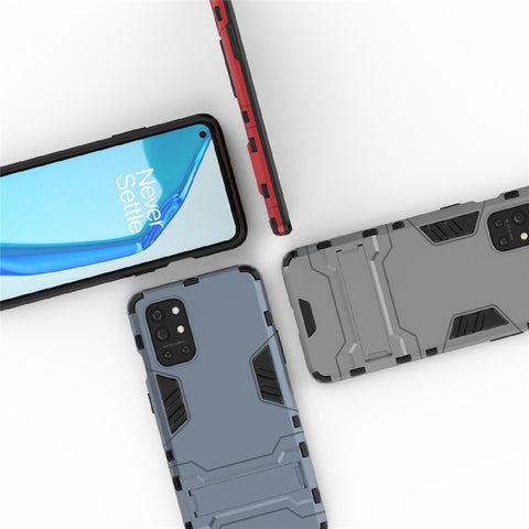 2 in 1 Design Protective PC + TPU Hybrid Phone Cover Case with Kickstand for OnePlus 9R