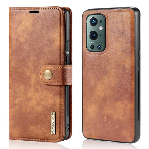 DG.MING Detachable 2-in-1 Wallet Cover for OnePlus 9 Pro, Split Leather Inner TPU Flip Stand Protective Case