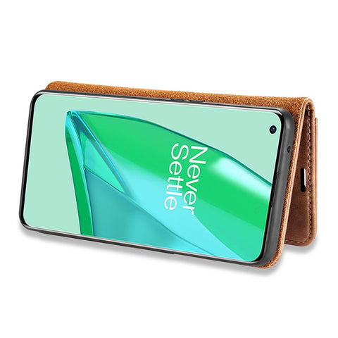 DG.MING Detachable 2-in-1 Wallet Cover for OnePlus 9 Pro, Split Leather Inner TPU Flip Stand Protective Case