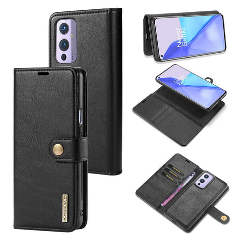 DG.MING For OnePlus 9 (EU / US Version) Protective Phone Case Detachable 2 in 1 Leather Shockproof Shell Flip Cover with Wallet