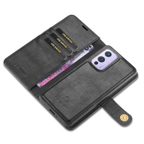 DG.MING For OnePlus 9 (EU / US Version) Protective Phone Case Detachable 2 in 1 Leather Shockproof Shell Flip Cover with Wallet
