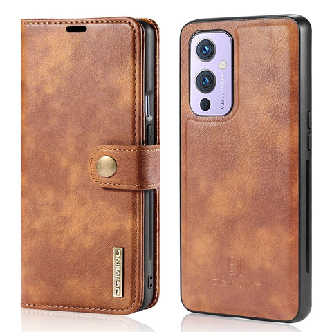 DG.MING For OnePlus 9 (EU / US Version) Protective Phone Case Detachable 2 in 1 Leather Shockproof Shell Flip Cover with Wallet