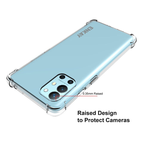 ENKAY HAT PRINCE Anti-slip Strip Design Thickened 4 Corners Airbag Flexible Transparent TPU Cover Case for OnePlus 9R
