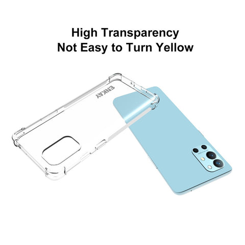 ENKAY HAT PRINCE Anti-slip Strip Design Thickened 4 Corners Airbag Flexible Transparent TPU Cover Case for OnePlus 9R