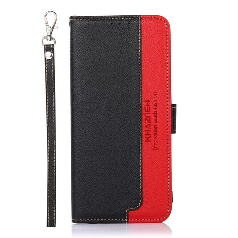 KHAZNEH Full Protection RFID Anti-theft Swiping Function Leather Phone Case for OnePlus Nord CE 5G Litchi Skin Cover
