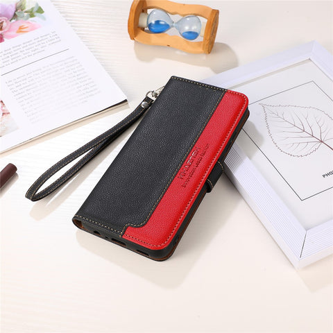 KHAZNEH Full Protection RFID Anti-theft Swiping Function Leather Phone Case for OnePlus Nord CE 5G Litchi Skin Cover