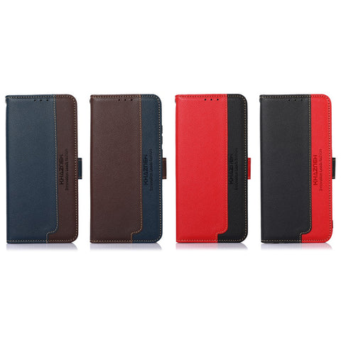 KHAZNEH Full Protection RFID Anti-theft Swiping Function Leather Phone Case for OnePlus Nord CE 5G Litchi Skin Cover