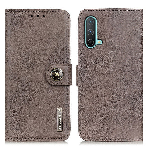 KHAZNEH Magnetic Clasp PU Leather Phone Shell Case Protector with Wallet Stand for OnePlus Nord CE 5G