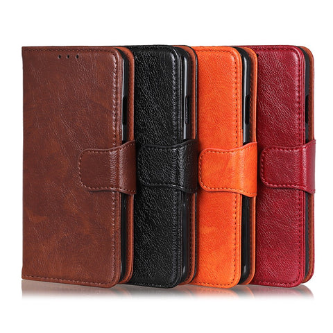 Wallet Design Full-Protection Nappa Texture Split Leather Stand Phone Cover Shell for OnePlus Nord CE 5G