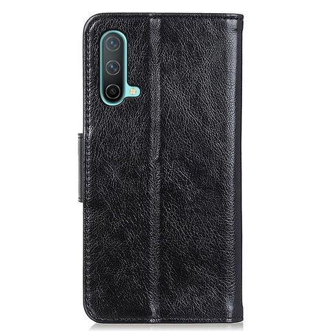 Wallet Design Full-Protection Nappa Texture Split Leather Stand Phone Cover Shell for OnePlus Nord CE 5G