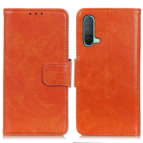 Wallet Design Full-Protection Nappa Texture Split Leather Stand Phone Cover Shell for OnePlus Nord CE 5G