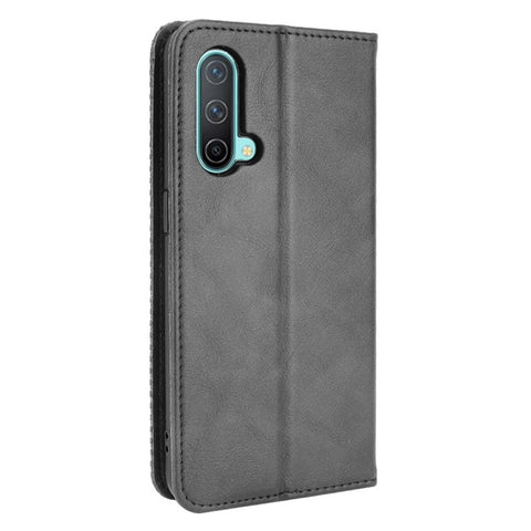 Full Protection Shockproof Vintage PU Leather Magnetic Closure Wallet Stand Case for OnePlus Nord CE 5G