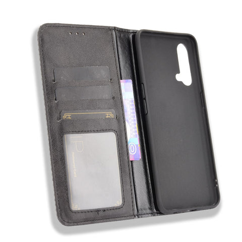 Full Protection Shockproof Vintage PU Leather Magnetic Closure Wallet Stand Case for OnePlus Nord CE 5G