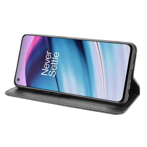 Full Protection Shockproof Vintage PU Leather Magnetic Closure Wallet Stand Case for OnePlus Nord CE 5G