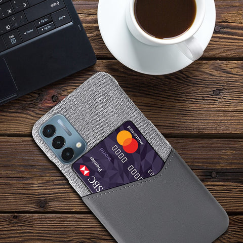 Cloth Texture Well-Protected Phone Cover Case with Card Slot for  OnePlus Nord N200 5G