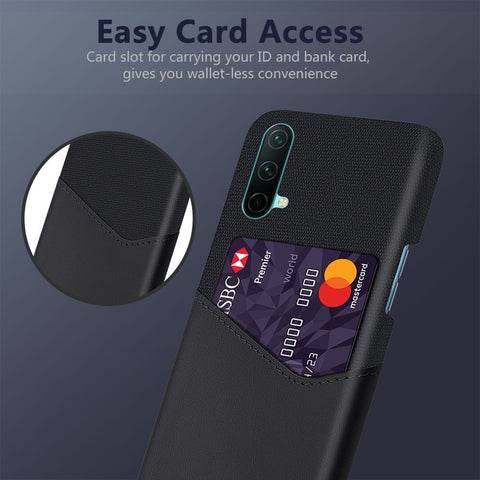 KSQ Cloth Texture Card Slot Design Hybrid Phone Case Protector for OnePlus Nord CE 5G