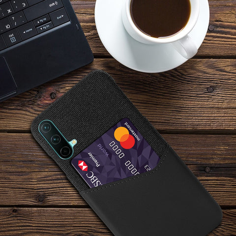 KSQ Cloth Texture Card Slot Design Hybrid Phone Case Protector for OnePlus Nord CE 5G