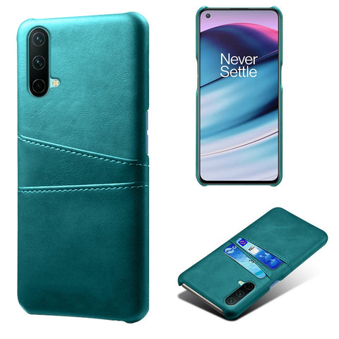 KSQ PU Leather Coated PC Cell Phone Back Case with Double Card Slots for OnePlus Nord CE 5G