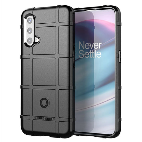 Shock-proof Rugged Square Grid Texture TPU Phone Cover Case for OnePlus Nord CE 5G