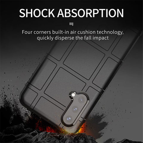 Shock-proof Rugged Square Grid Texture TPU Phone Cover Case for OnePlus Nord CE 5G