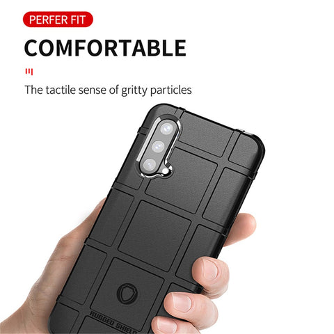 Shock-proof Rugged Square Grid Texture TPU Phone Cover Case for OnePlus Nord CE 5G