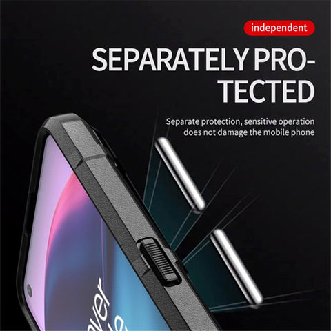 Shock-proof Rugged Square Grid Texture TPU Phone Cover Case for OnePlus Nord CE 5G
