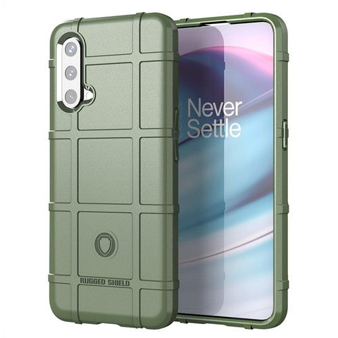Shock-proof Rugged Square Grid Texture TPU Phone Cover Case for OnePlus Nord CE 5G