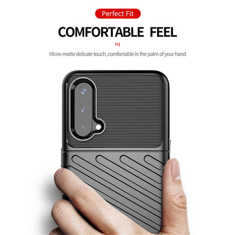 Thunder Series Twill Texture Thickened TPU Protective Cover Case for OnePlus Nord CE 5G