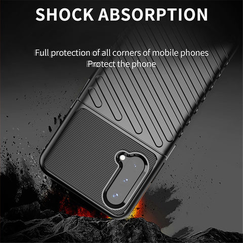 Thunder Series Twill Texture Thickened TPU Protective Cover Case for OnePlus Nord CE 5G