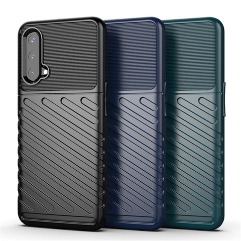 Thunder Series Twill Texture Thickened TPU Protective Cover Case for OnePlus Nord CE 5G