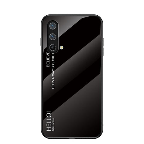 Color Gradient Design Full Protective Anti-scratch Tempered Glass Cell Phone Back Case for OnePlus Nord CE 5G