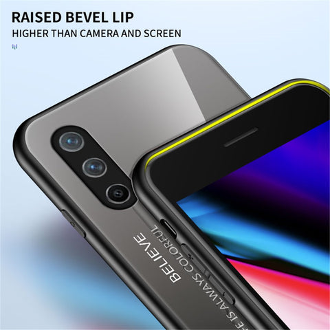 Color Gradient Design Full Protective Anti-scratch Tempered Glass Cell Phone Back Case for OnePlus Nord CE 5G