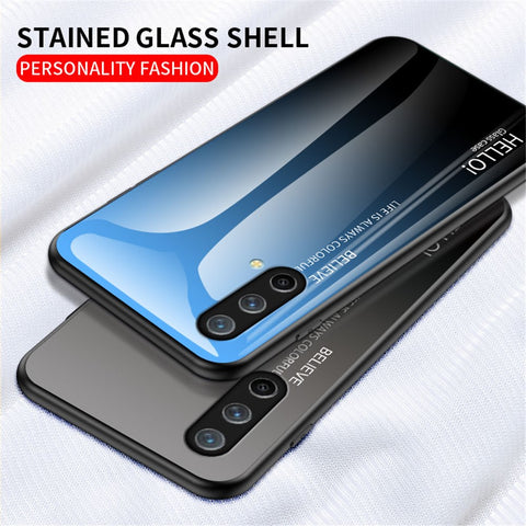 Color Gradient Design Full Protective Anti-scratch Tempered Glass Cell Phone Back Case for OnePlus Nord CE 5G