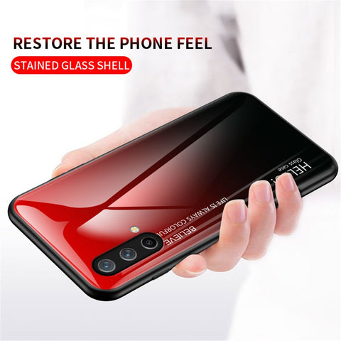 Color Gradient Design Full Protective Anti-scratch Tempered Glass Cell Phone Back Case for OnePlus Nord CE 5G