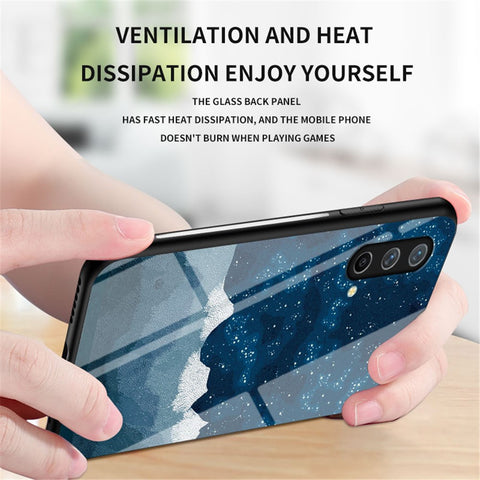 Starry Sky Pattern Well-Protected Tempered Glass Phone Hybrid Case Cover for OnePlus Nord CE 5G