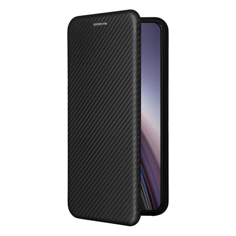 For OnePlus Nord CE 5G Carbon Fiber Texture Automatic Absorption Leather Case with Card Holder and Ring Strap